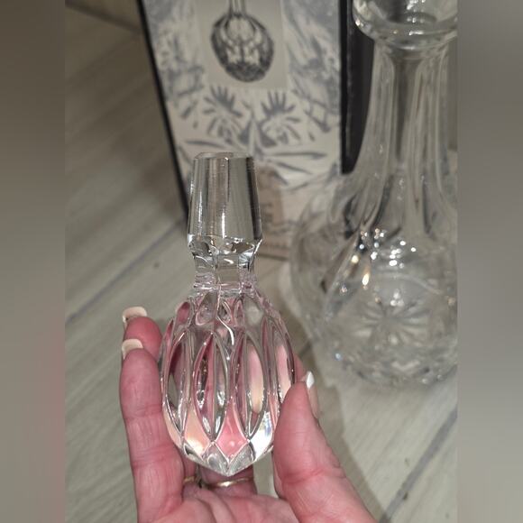 Vtg Gorham Clear Cut Crystal Decanter Ornate Stopper Original Box BarWare German - Picture 7 of 9